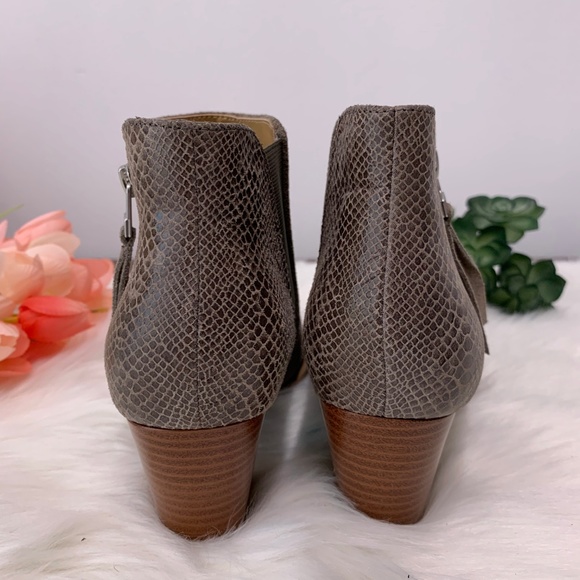 Vionic Gray Ankle Boots with Brown Heel - Picture 6 of 7